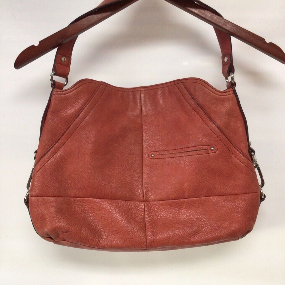 B Makowsky Burnt Orange Soft Leather Hobo Satchel Shoulder Handbag Purse‎ Large - Picture 5 of 11